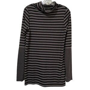 Allen B Schwartz Medium Long Sleeve Longline Stripe  Turtleneck Sweater Y7
